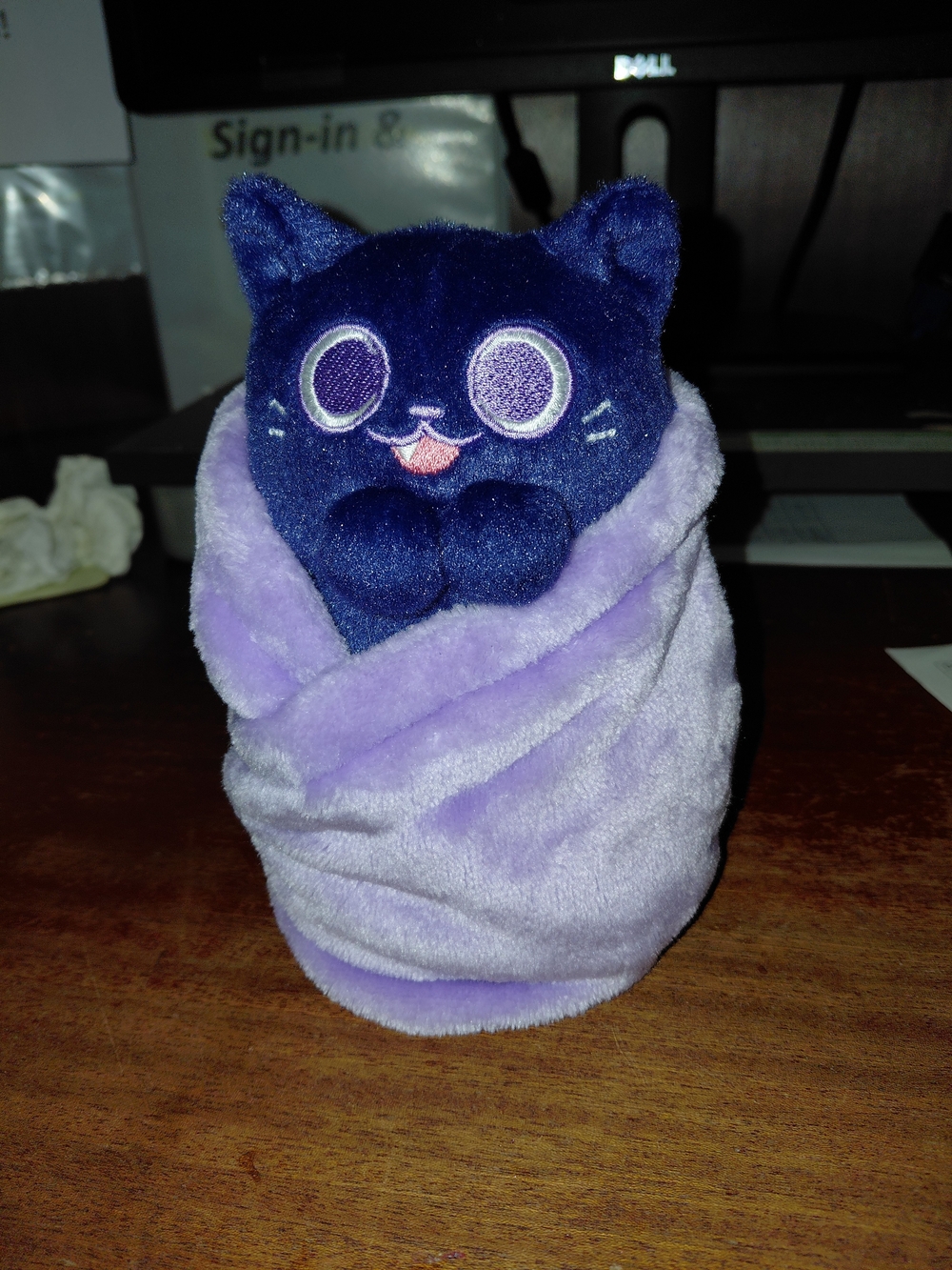 Plush Purple Cat Wrapped Toy